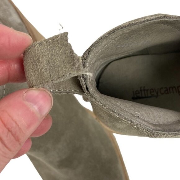 Jeffrey Campbell Rosee Taupe Suede‎ Block Heel Ankle Booties Size 8 Minimalist - Picture 8 of 13